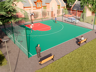 Стритбольная площадка TORUDA ST-1 (16х14,5, игровое поле 15х14)